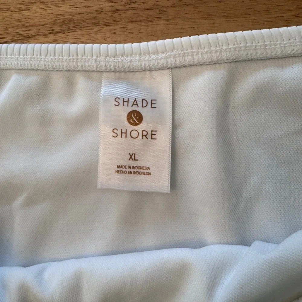 Shade & Shore White Ribbed Bikini Bottom Swimwear Women XL